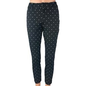 Old Navy Pixie Women's Black Polka Dots Mid Rise Skinny Crop Ankle Pants Size 6